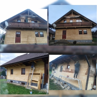 Renovácia dreveného obloženia domu Podbiel